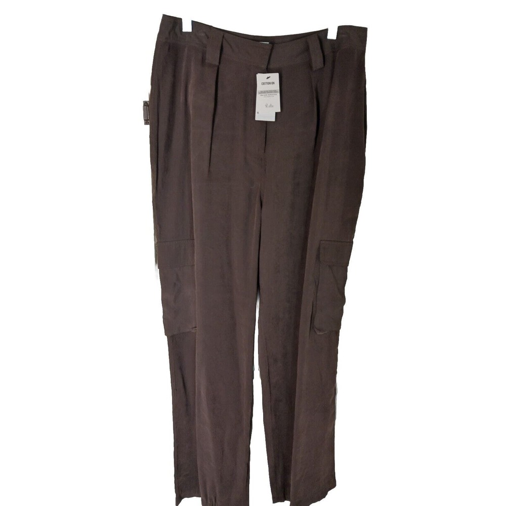Cotton On Miami Cargo Pants Size 10 Brown Wide Leg NWT MSRP $69.99